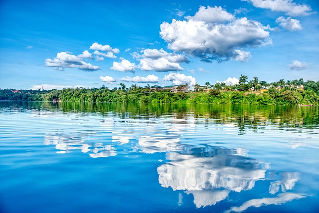 River Nile landscape with clouds
